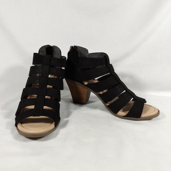 Dr Scholl's Chaser black Heeled Sandal Wedge-Various Sizes-New in box - Picture 2 of 7